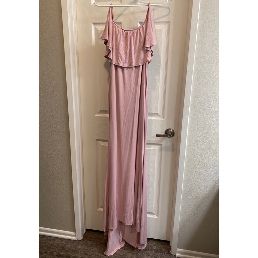 Pink Blush light pink mermaid maternity dress